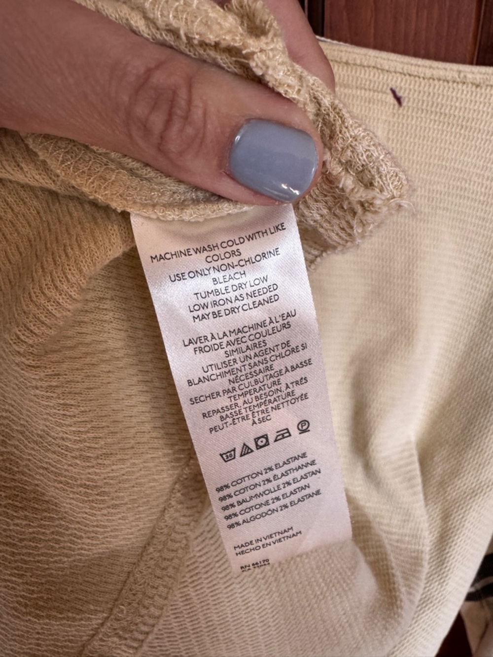 We The Free Beige Number 17 Henley Sweatshirt - Picture 9 of 10
